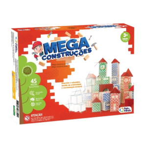 Kit Mega Construções Com Bloquinhos De Madeira 45 Peças-7394-911-59788