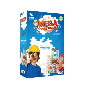 Jogo Mega Construções Com Bloquinhos De Madeira 76 Peças 32 Cm - Caixa Litografada