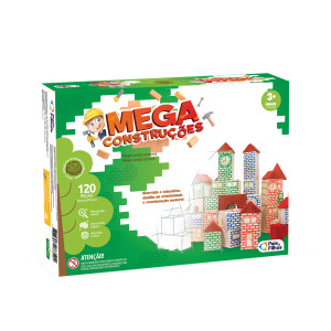 Kit Mega Construções Com Bloquinhos De Madeira 120 Peças-7361-657-62292